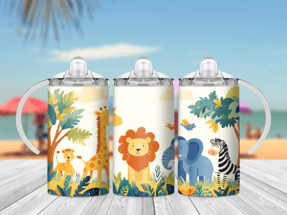 12oz Safari Kids Sippy Cup Wrap Embroidery Review