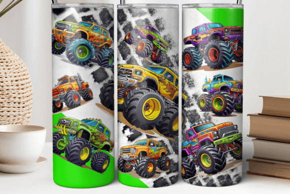 20oz Monster Truck Tumbler Wrap PNG Review