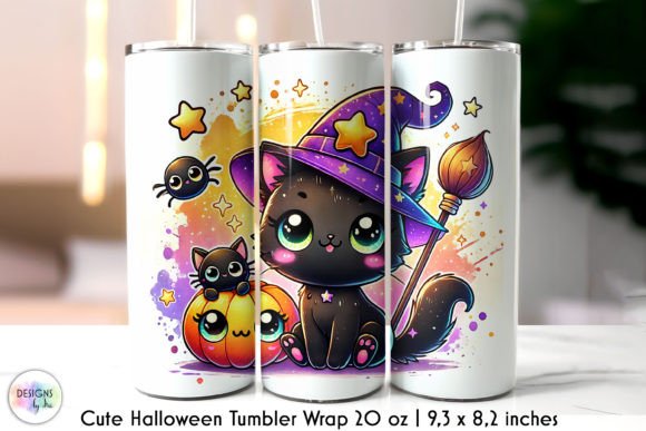 Black Cat Cute Halloween Tumbler Wrap Review