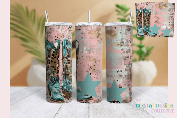 Blue Stars Cowgirl Boots Tumbler Wraps Review