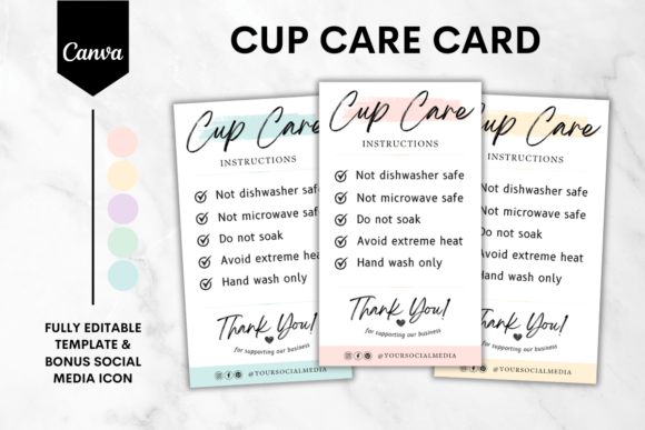 Cup Care Card Canva Template Mini 1 Review