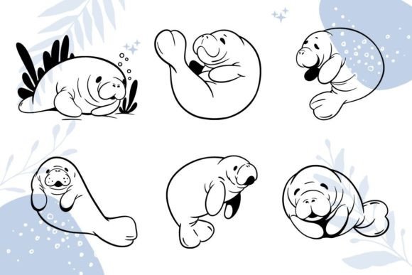 Cute Manatee Character SVG Review