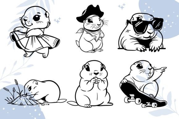 Cute Prairie Dog SVG Bundles for Embroidery Projects