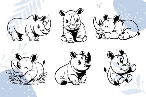 Cute Rhino Character SVG Review for Embroidery