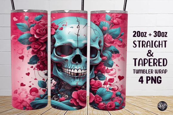 Funny Skull Tumbler Wrap 20oz Skinny PNG Review