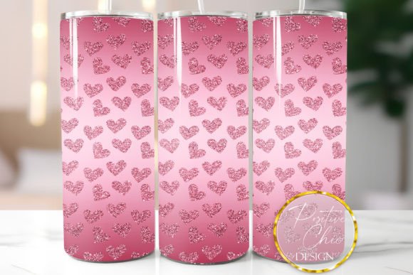 Glitter Hot Pink Hearts Tumbler Design Review