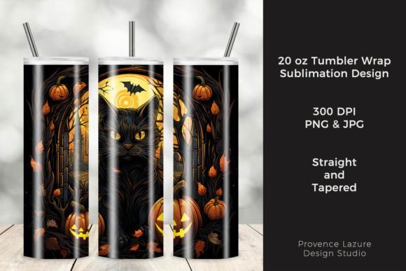 Halloween Gothic Cat Tumbler Wrap Review