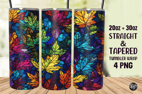 Leaves Stained Glass Tumbler Wrap Design Review