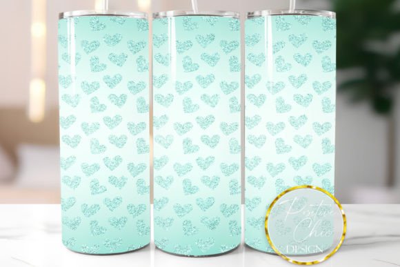 Light Blue Glitter Hearts Tumbler Wrap Review