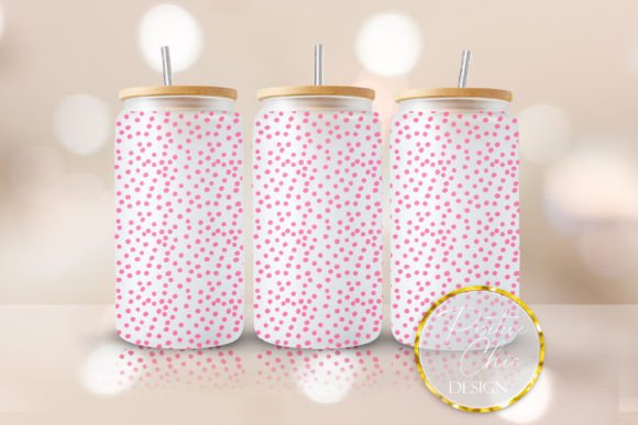 Pink Dots Libbey Glass Tumbler Wrap PNG
