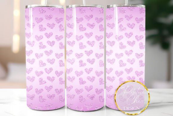 Pink Glitter Hearts Tumbler Wrap Design Review