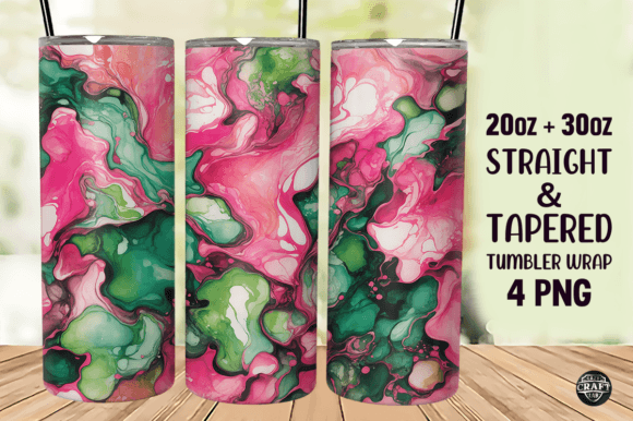 Pink Green Alcohol Ink Tumbler Wraps Review