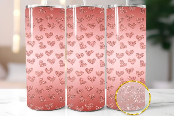 Red Glitter Hearts Tumbler Wrap Design Review