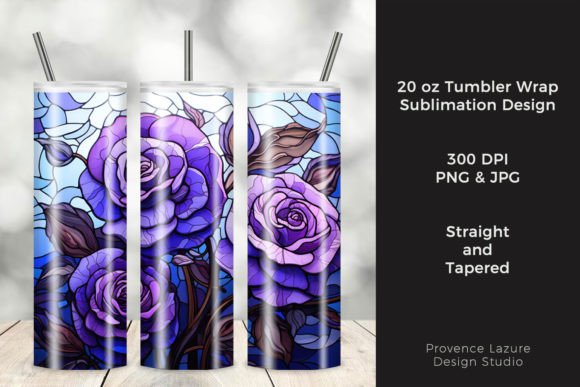 Stained Glass Blue Roses Tumbler Wrap Review