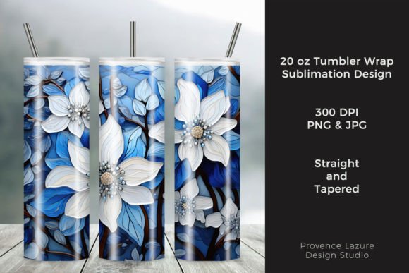 Stained Glass White Flowers Tumbler Wrap Review
