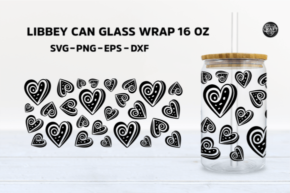 Valentine's Day Can Glass Wrap 16oz SVG Review