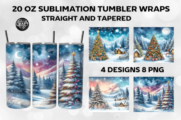 Winter Christmas Tree Scenes Tumbler PNG Review